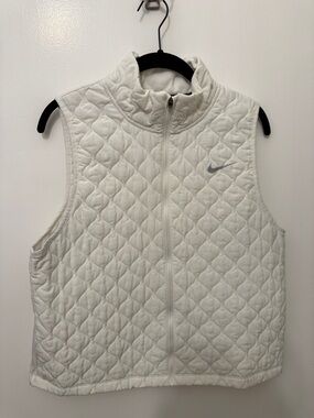Nike Cream Quilted Zip Front Vest